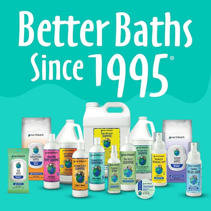 earthbath, Hypoallergenic Dog Shampoo - Fragrance Free Dog Shampoo for Allergies and Itching, Made in USA, Cruelty Free Dog Wash, Gentle Puppy Shampoo, Soothing Cat Shampoo - 16 Oz (2 Pack)