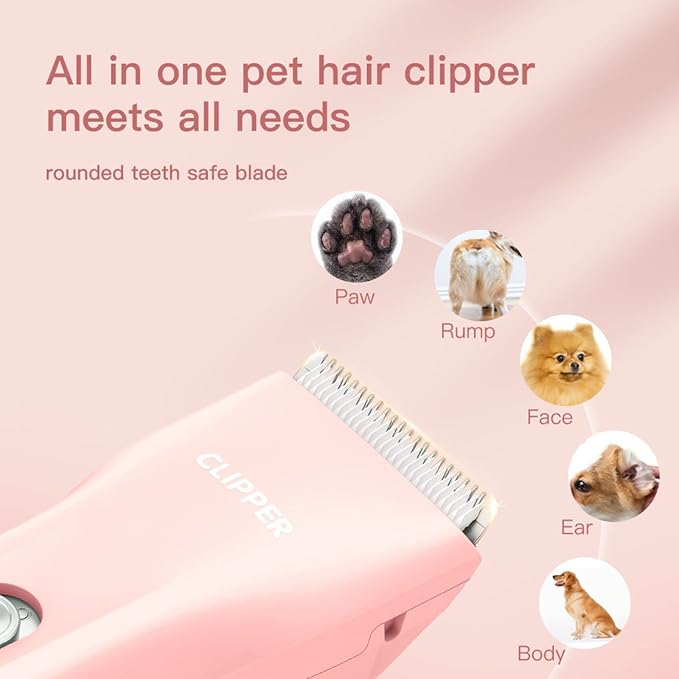 Dog Clippers,Quiet Washable USB Rechargeable Cordless Dog Grooming Kit,Electric Pets Hair Trimmers Shaver Shears for Dogs and Cats