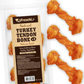 AFreschi Turkey Tendons for Dogs, USA-Sourced, Healthy Dog Treats, Rawhide-Free Puppy Chews, Long Lasting, All Natural, Hypoallergenic Dog Treats for Medium Breeds, 3 Count Pack Bone (M)