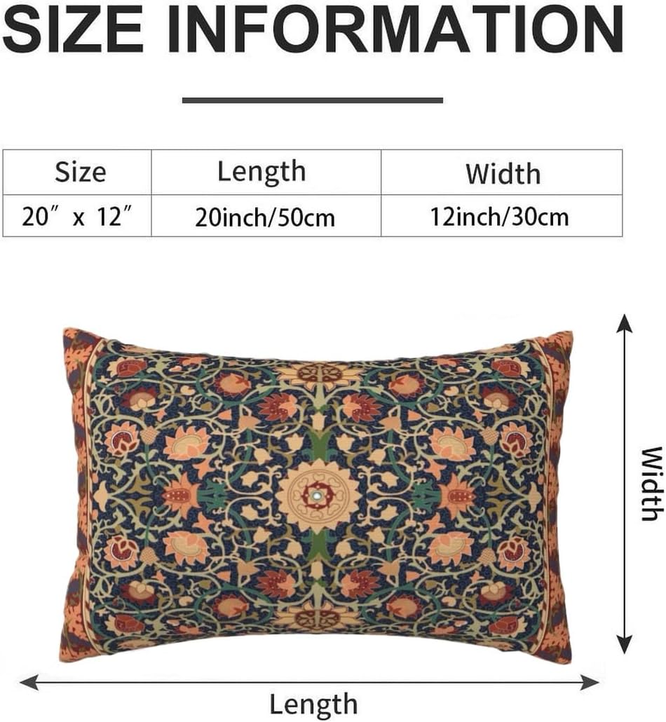 William Morris Vintage Floral 20x12 inches Throw Pillow Covers Cushion Covers for Couch Home Bed Living Room Decorative Pillow Cases