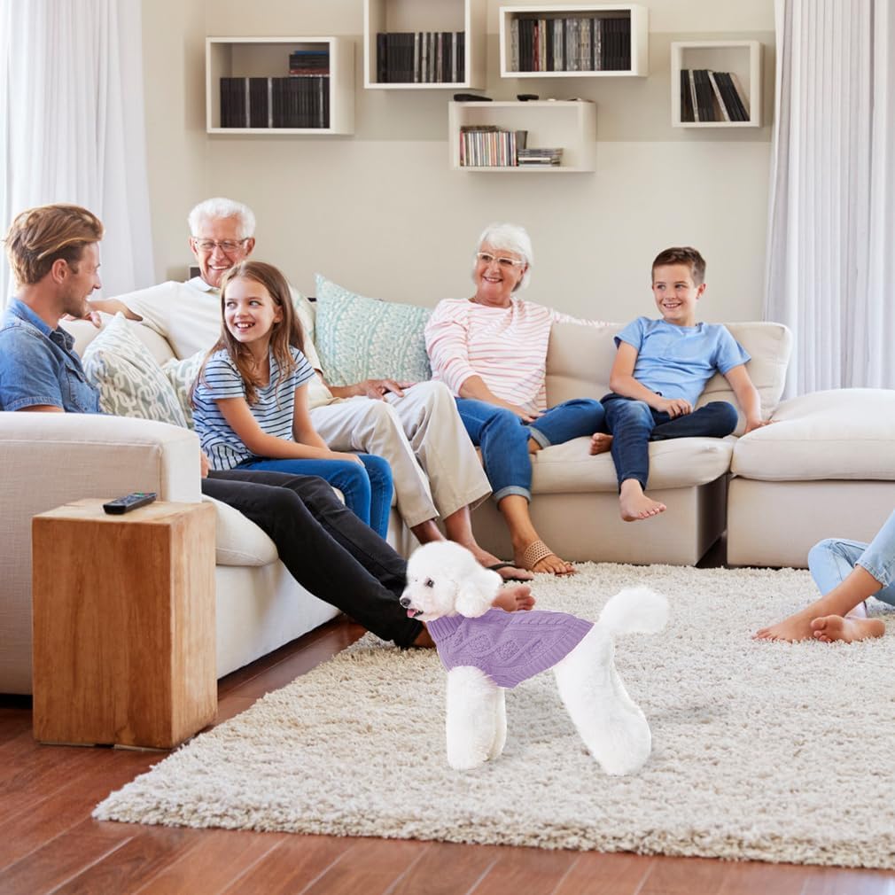 BINGPET Thermal Knitted Dog Sweater for Small Medium Large Dogs,Winter Dog Cat Coat Warm Sweartershirts Outfits,Classic Cable Knit Turtleneck Pullover Dog Jumper Coat Warm Sweartershirts