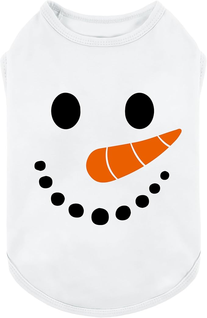 Fitwarm Snowman Dog Christmas Outfit, Holiday Dog Clothes for Small Dogs Boy Girl, Cute Pet Shirt, Black, White, Orange, XS