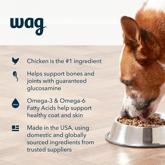 Amazon Brand - Wag Wholesome Grains Dry Dog Food with Chicken and Brown Rice, 30 lb Bag (Pack of 1)