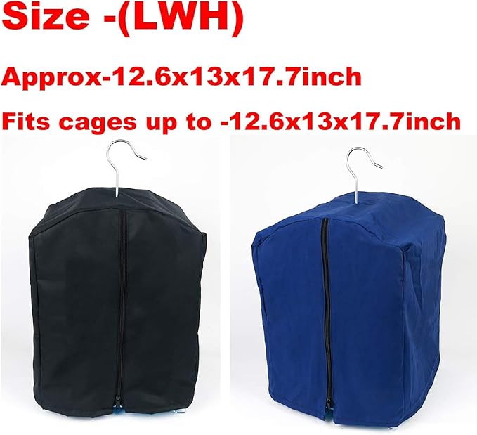 QBLEEV Bird Parrot Cage Cover Shade, Blackout Birdcage Covers, Windproof Light-Proof Sleep Reduces Distractions Night Accessories Cloth Without Cage-12.6x13x17.7in (LxWxH)