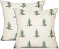 DFXSZ Christmas Pillow Covers 16x16 inch Set of 2 Christmas Tree Decorative White Throw Pillow Covers Winter Famliy Decoration for Home Couch TH-30B16