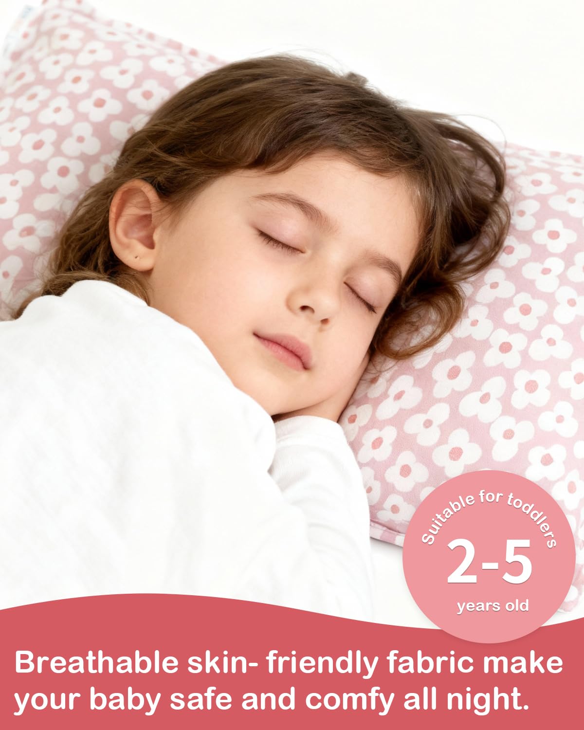 ALVABABY Toddler Pillowcases 2 Pack Organic Cotton Kids Pillow Cover Fit 13"x 18" or 12"x28" Envelope for Girl Boy Sleepy Travel 2TPW32A