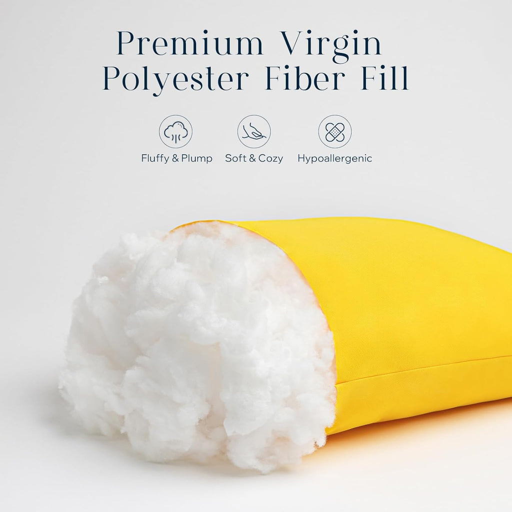 Phantoscope Pack of 4 Premium Dual Usage Outdoor Pillow Inserts, Waterproof Throw Pillows No Cover Needed, Colorful Decorative Couch Sham Cushion Stuffer Patio Couch Tent, Orange 18 x 18 Inches