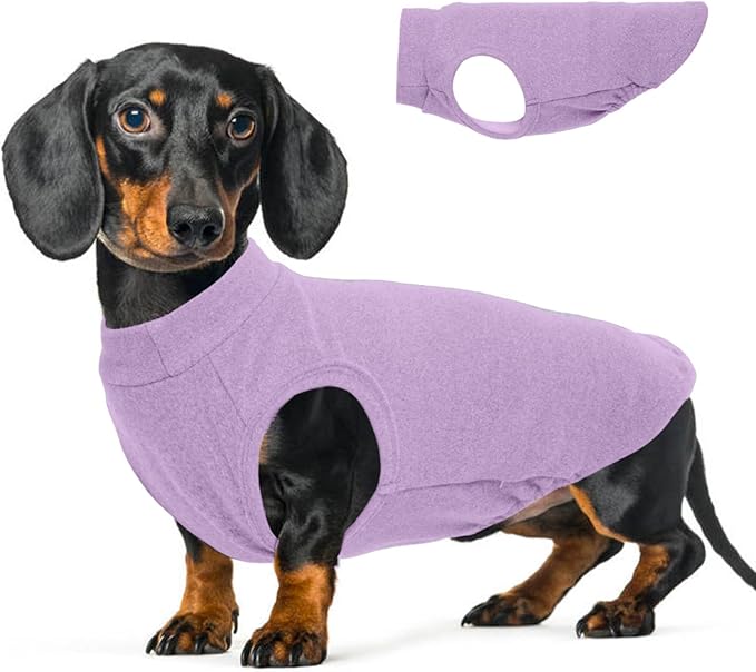 Dog Fleece Vest - Purple, XL - Sleeveless Lightweight Shirts | Warm and Stretchable Sweater for Dachshund Dogs,Sweatshirt Indoor Daily Wear,Small to Medum Dogs Clothes