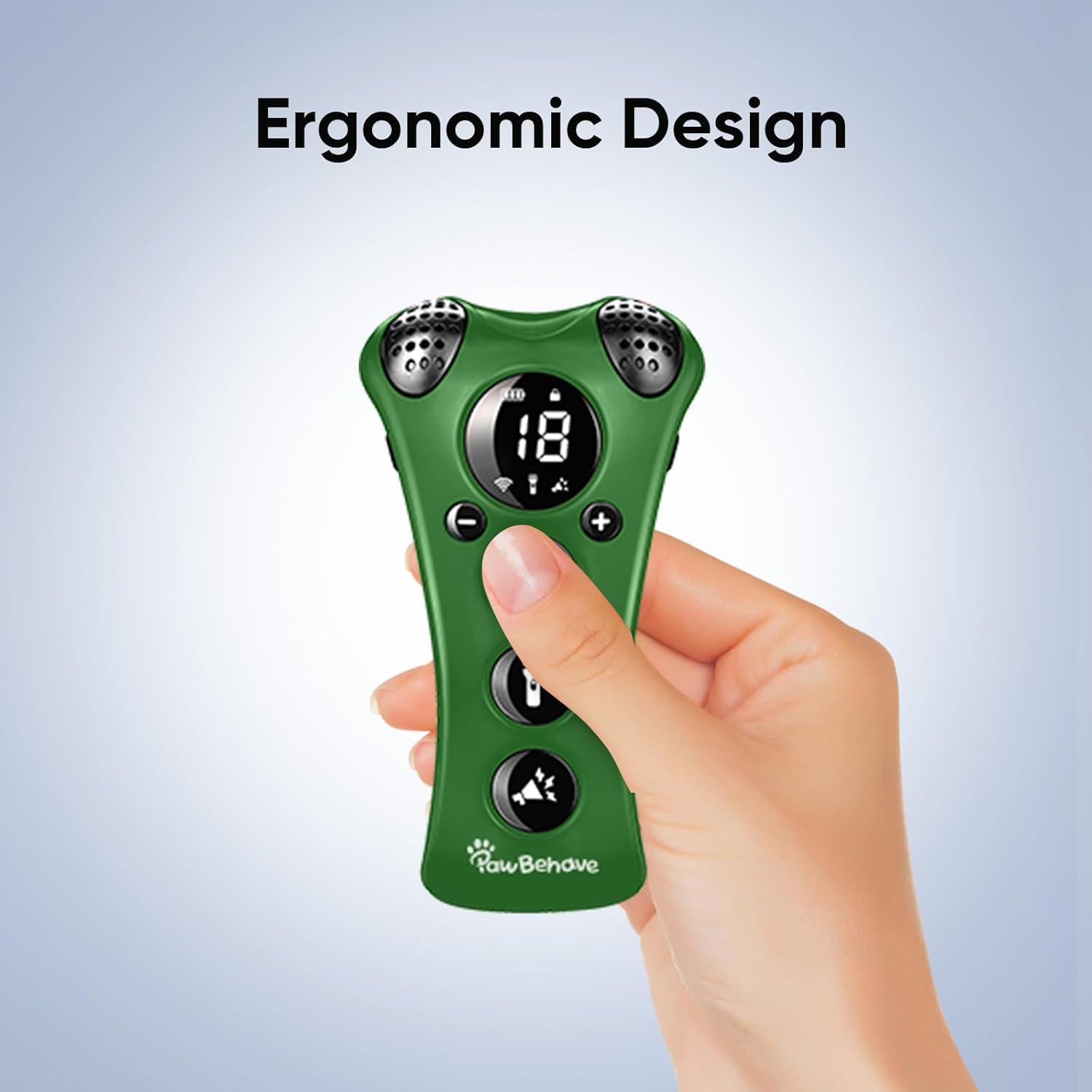 Adjustable Ultrasonic Dog Trainer – World's 1st Variable Frequency Pet Behavior Corrector with 10 Level Ultra Sound, 18 Dog Whistles, Anti-Bark Strobe Light, Humane Deterrent (Dark Green)