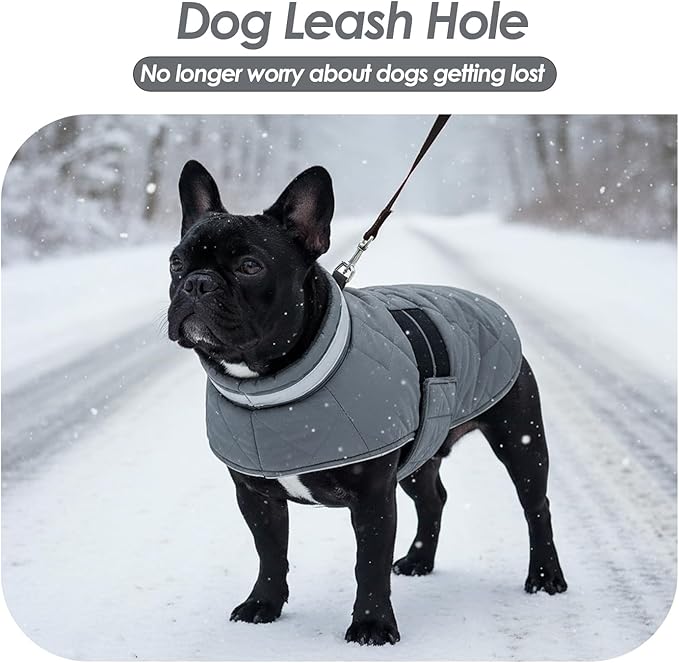 Dog Winter Coat Warm Padded Puppy Jacket Windproof Water Resistant Clothes for Small Medium Large Pets Christmas Sweater Outfit Vest(Grey, 3XL)