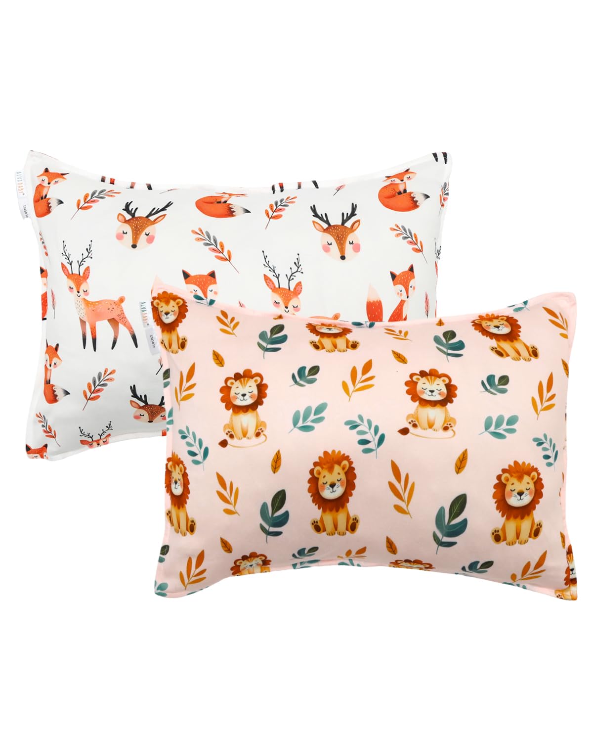 ALVABABY Toddler Pillowcases Stretchy Soft Kids Pillow Cover 2 Pack Fit 13"x 18" or 12"x16" Envelope for Girl Boy Sleepy Travel 2TPE30A