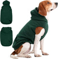 IECOii XL Dog Sweater & Pullover Hoodie for Large Dogs, Warm Fleece Layer with Hood for Cold Weather, Boys & Girls, Green, Size XL