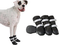 Spark Paws Dog Shoes, Waterproof Dog Boots for Medium to Large Dogs, Non Slip, Breathable Dog Booties and Paw Protectors - 4PCS Doggie Hiking Boots with Reflective Straps - Black, Size 5