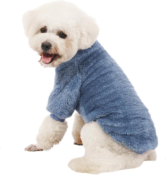 Dog Sweater, 3 Pack Dog Sweaters for Small Dogs, Dog Clothes for Small Dogs Girl Boy, Ultra Soft and Warm Puppy Sweater Dog Coat for Winter Christmas (XS, Blue+Lt Coffee+Dark Grey)