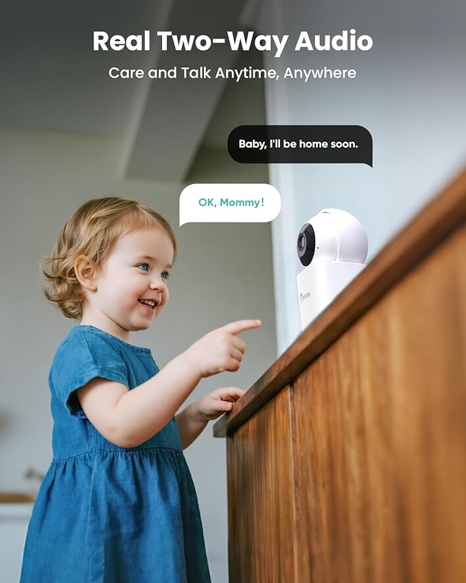 3K Indoor Security Camera, 360° Pan/Tilt WiFi Camera for Home Security, 2.4/5GHz Pet/Dog/Baby Camera with Phone app,Night Vision, Two-Way Audio, 24/7,SD/Cloud Storage,Compatible with Alexa