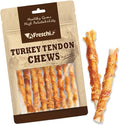 Afreschi Wrapped Turkey Tendon with Brown Rice Stick 3.5 oz, USA-Sourced Turkey Tendon, Dog Treats for Wrapped Series, All Natural Human Grade Dog Treat, Hypoallergenic, Rawhide Alternative