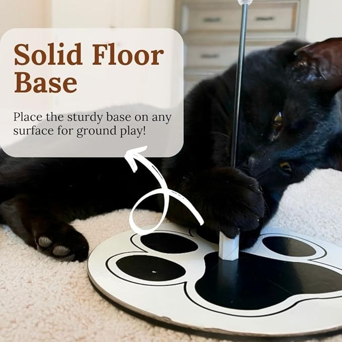 Suction Cup Cat Toys for Indoor Cats Interactive Suction Cup Cat Wand Toy Feather Teaser for Indoor Cats & Kittens Multi Surface Base for Hands Free Play