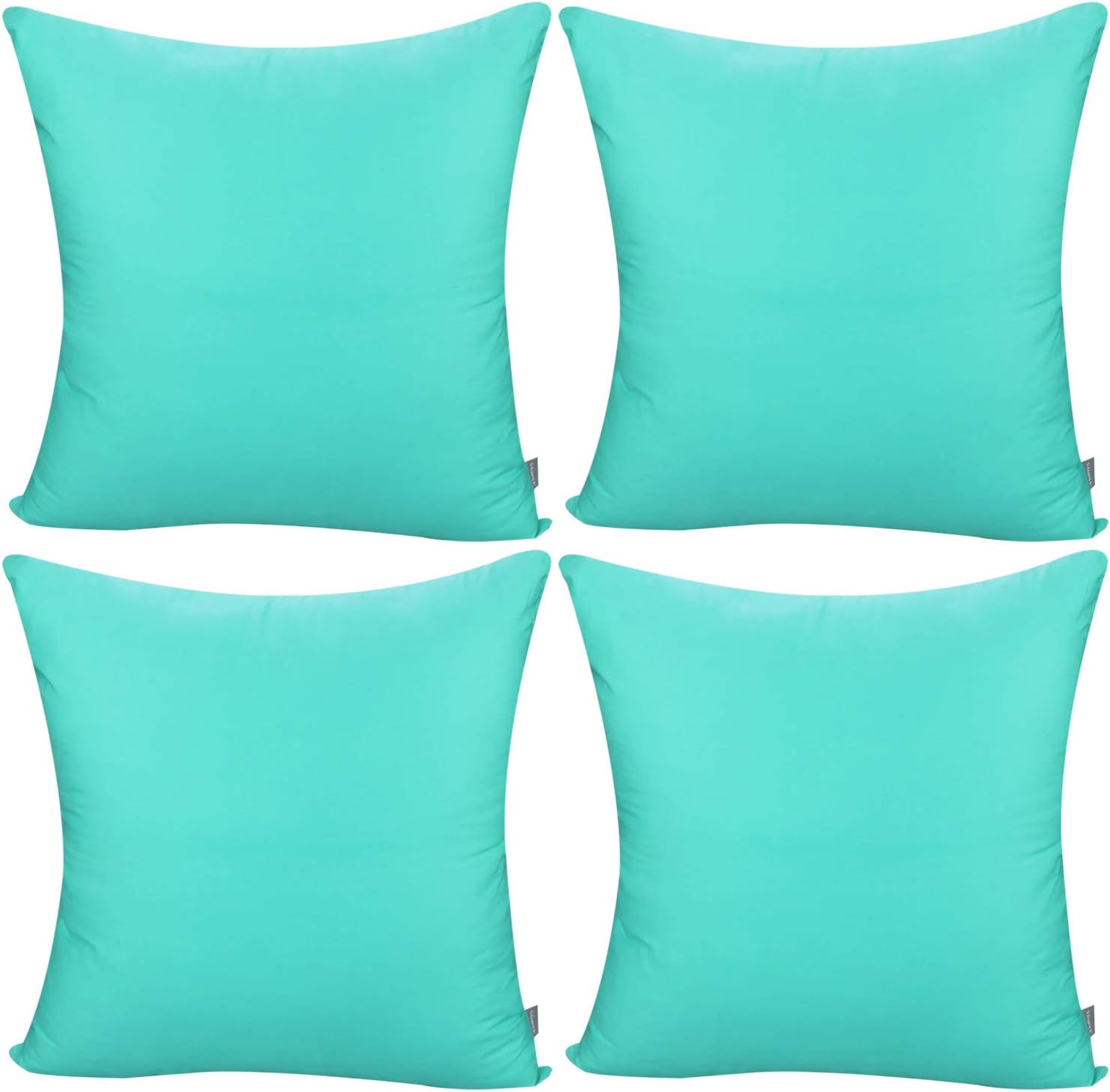 4-Pack 100% Cotton Comfortable Solid Decorative Throw Pillow Case,Thmyo Square Cushion Cover Pillowcase Sublimation Blank Pillow Covers DIY Throw Pillowcase for Sofa Bedroom(16x16 inch/ 40x40cm,Green)