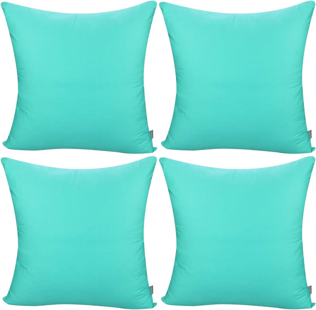 4-Pack 100% Cotton Comfortable Solid Decorative Throw Pillow Case,Thmyo Square Cushion Cover Pillowcase Sublimation Blank Pillow Covers DIY Throw Pillowcase for Sofa Bedroom(18x18 inch/ 45x45cm,Green)