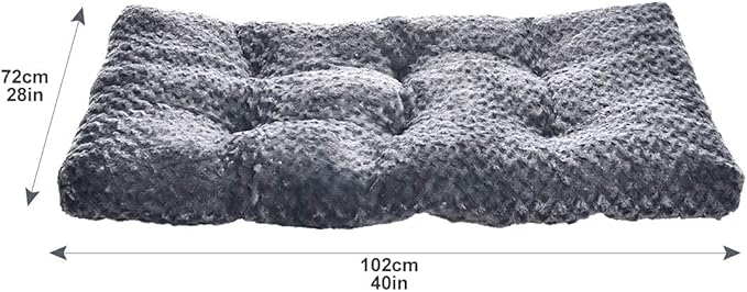 Amazon Basics Cat and Dog Bed and Crate Pad, Machine Washable, Indoor, 40 x 27 x 3.5 inches, Gray