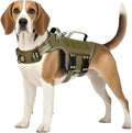 Tactical Dog Harness Medium Sized, Heavy Duty No Pull Dog Harness with Handle, Easy On and Off Service Dog Vest with Molle System, Adjustable Reflective Pet Vest for Walking Hiking Training