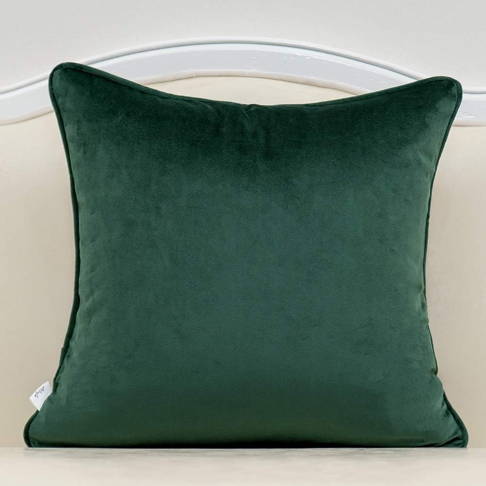 Alerfa 20 x 20 Inch Square Leaf Pillow Embroidery Cut Velvet Cushion Case Luxury Modern Lumbar Throw Pillow Cover Decorative Pillow for Couch Sofa Living Room Bedroom Car, Teal Green