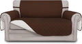 Easy-Going Reversible Loveseat Couch Cover for 2 Cushion Couch Sofa Cover for Dogs Water Resistant Furniture Protector with Foam Sticks Elastic Straps for Pet (Loveseat, Coffee/Ivory)