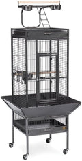Retro Renaissance Iron Select Bird Cage with Elegant Design, Durable Construction, Easy-Clean Tray Black Hammertone