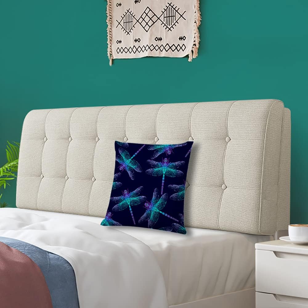 Decorative Square Throw Pillow Covers Dragonfly Couch Sofa Bed Pillow Covers Cushion Cases 18x18 inch