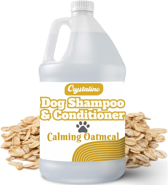 2-in-1 Oatmeal Shampoo for Dogs - 1 Gallon - Professional Conditioning Dog Grooming Shampoo, 1 Gallon Sensitive Hypoallergenic Dogs Shampoos, Oatmeal Gentle Puppy Shampoos Bulk Concentrate