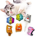 Cat Toys Catnip Toys Soft Plush Catmint Interactive Cat Kicker Toys with Crinkle Sound for Indoor Kitten (4+2 Happy Critters and Magic Dice)