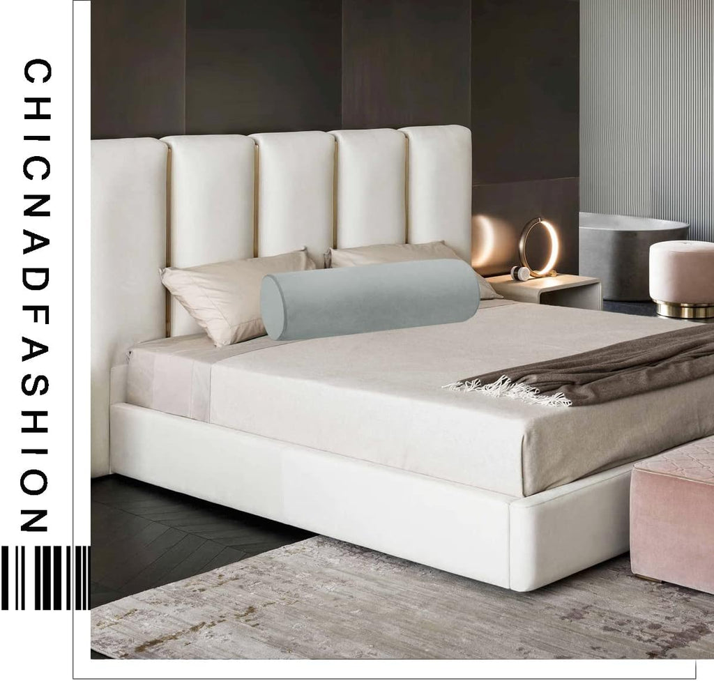 16X6 Memory Foam Round Cervical Roll Cylinder Bolster Pillow with Removable Washable Cover, for Head, Neck, Back, and Legs Ideal for Spine and Neck Support(Gray)