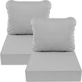 AAAAAcessories Outdoor Deep Seat Cushions, Waterproof, Fade-Resistant Patio Furniture Replacement Cushions, 24" x 24" x 5", Set of 2, Gray