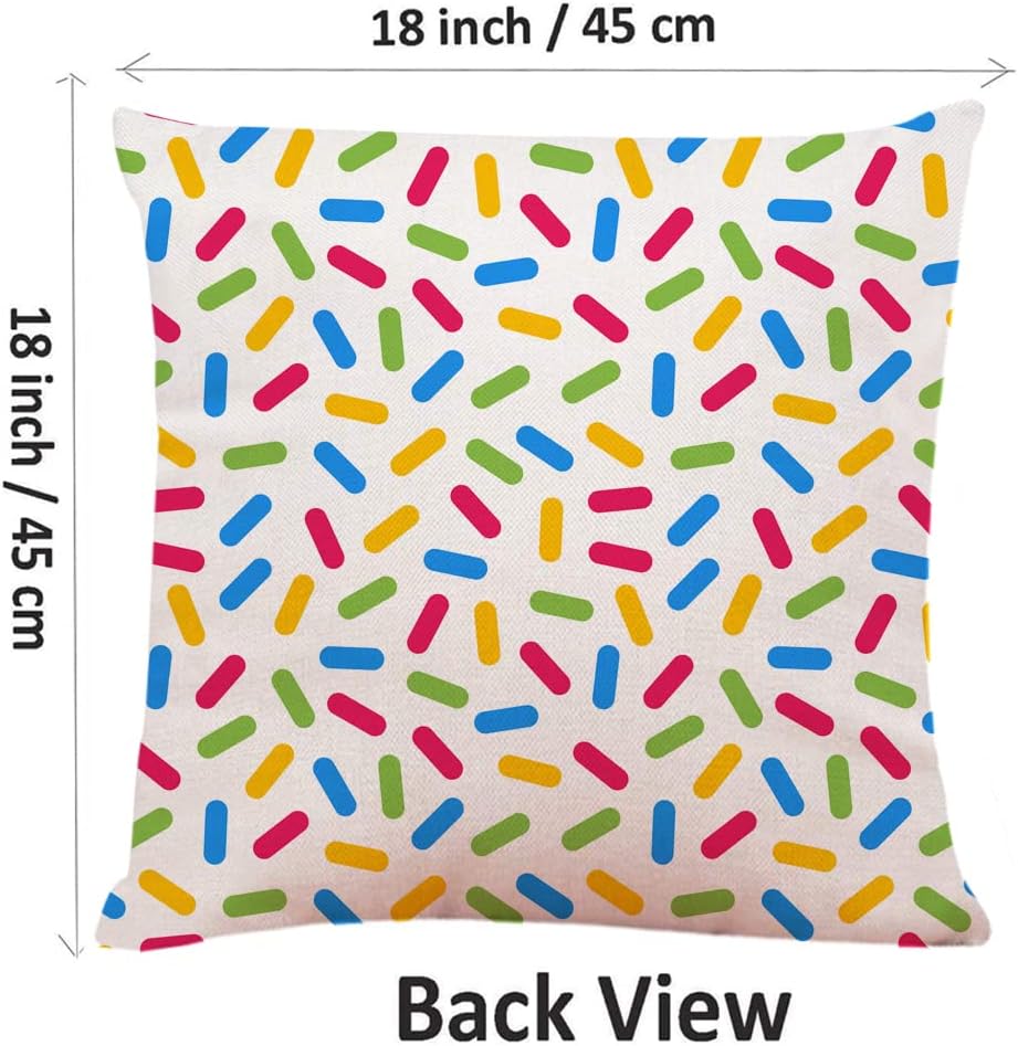 Decorative Square Throw Pillow Covers Colorful Confetti Sprinkles Novelty Couch Sofa Bed Pillow Covers Cushion Cases 18x18 inch