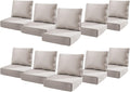 6" Thick Outdoor Cushions 22x24x6, 10-Set Deep Seat Patio Cushions with Removable Cover, Waterproof & Fade Resistant Replacement for Wicker Chair, Loveseat, Sofa - Beige