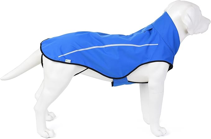 Mile High Life Dog Raincoat, Adjustable Waterproof Reflective Rain Jacket for Small Medium Large Dogs, Lightweight Breathable Pet Rain Coat with Leash Hole(Blue,XXS Chest 16-19")