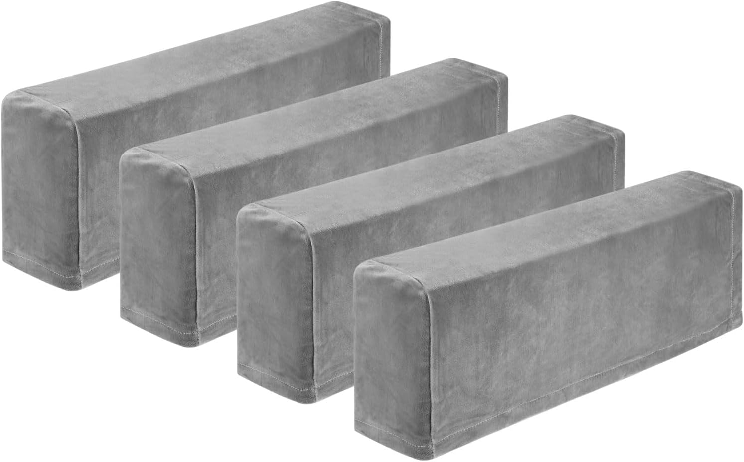 uxcell 4Pcs Stretch Armrest Covers, Polyester Soft Armchair Slipcovers Couch Recliner Arm Cover for Chair Sofa Protector, Grey