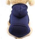 Jecikelon Winter Dog Hoodie Sweatshirts with Pockets Warm Dog Clothes for Small Dogs Chihuahua Coat Clothing Puppy Cat Custume (Navy, X-Large)