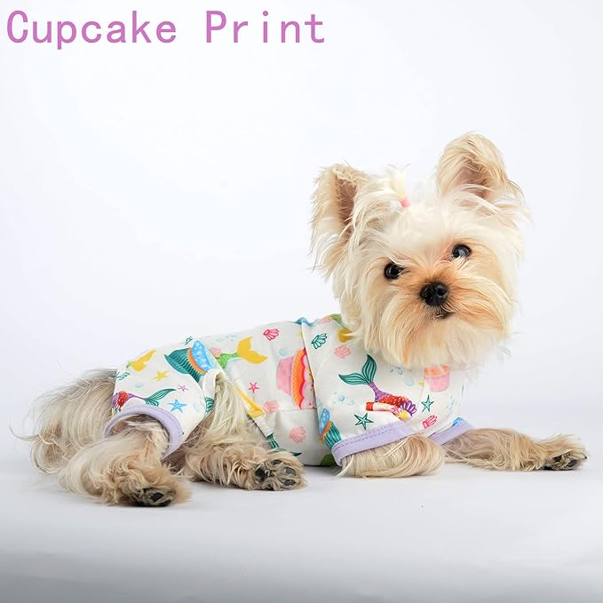 Dog Clothes for Small Dogs Boy Girl, Dog Pajamas Tiny Chihuahua Yorkie Spring Summer Shirt, Cute Puppy Outfit Pjs Jumpsuit Cat Onesie Apparel Pet Clothes