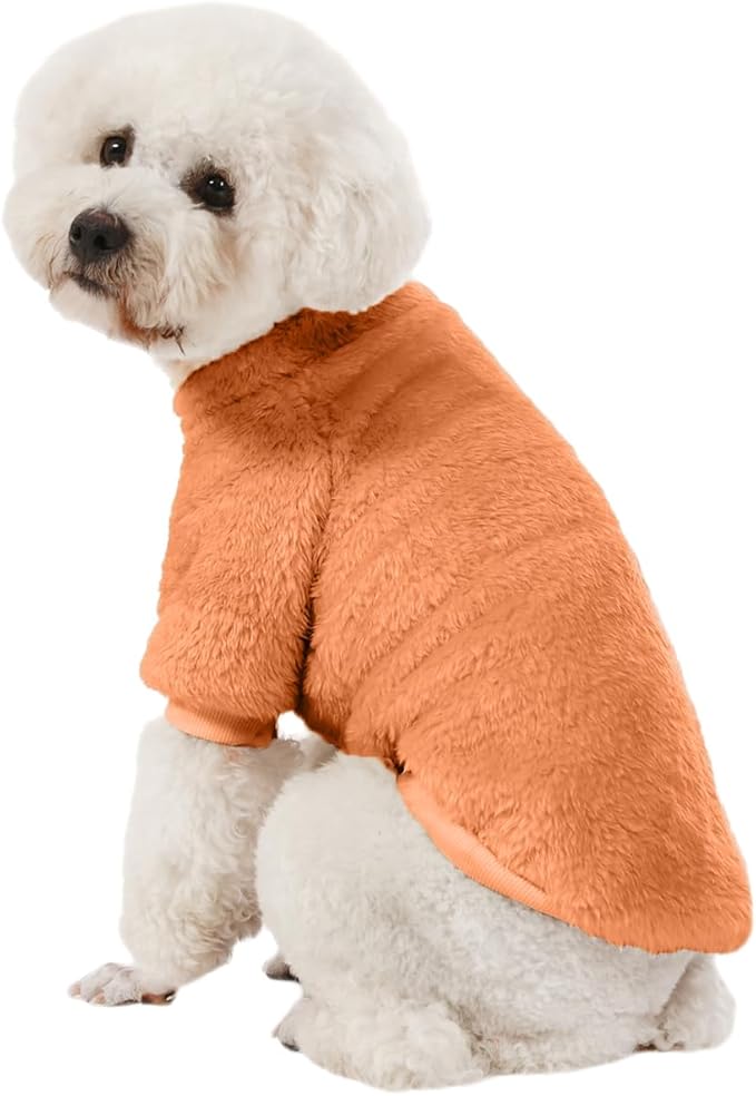 Dog Sweater, 3 Pack Dog Sweaters for Small Dogs, Dog Clothes for Small Dogs Girl Boy, Ultra Soft and Warm Puppy Sweater Dog Coat for Winter Christmas (Orange+Coffee+Yellow, XXS)