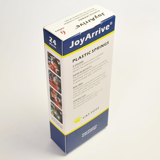 24Pcs 6 Colors Box Stored Springs for Indoor Cats Playing, Interactive Kitten Spiral, Coil Toys, Cat Self-Play Toys, Cat Biting, Swatting, Hunting, Indoor Kitten Springs