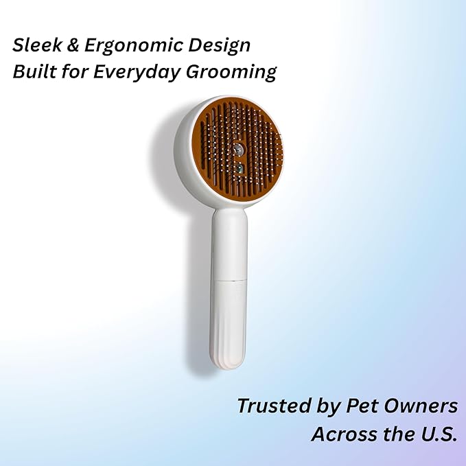 Steam Pet Brush for Dogs & Cats – Self-Cleaning Cat Brush with Steam, Pet Steamer Grooming Tool for Shedding, De-Shedding Hair Removal Comb & Massage for Pets by Vivid Creations