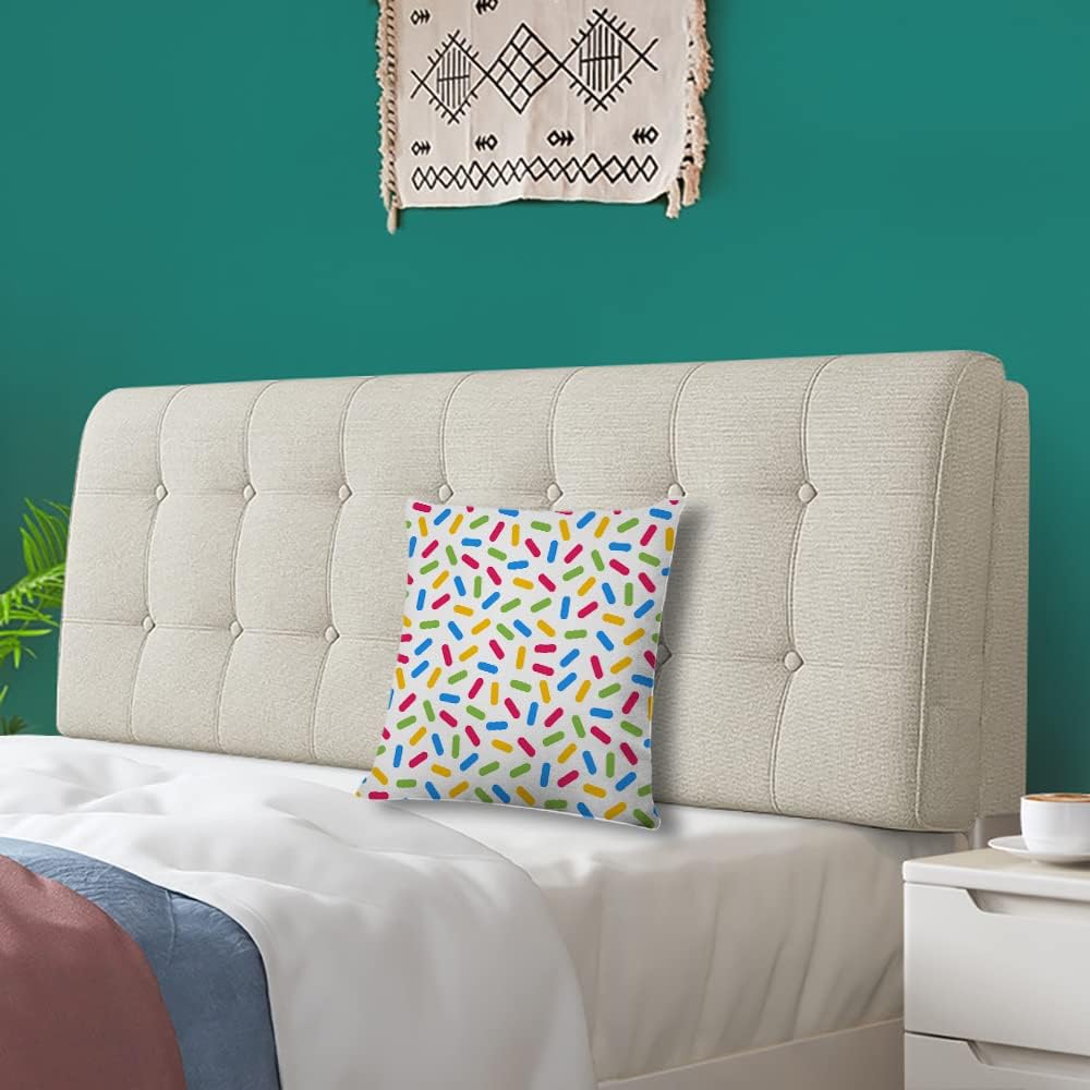 Decorative Square Throw Pillow Covers Colorful Confetti Sprinkles Novelty Couch Sofa Bed Pillow Covers Cushion Cases 18x18 inch