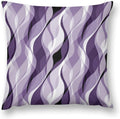 Purple Throw Pillow Covers Modern Abstract Purple and Grey Striped Decorations for Bedroom Living Room Farmhouse Sofa Pillows Bed Couch 12x12 Inch
