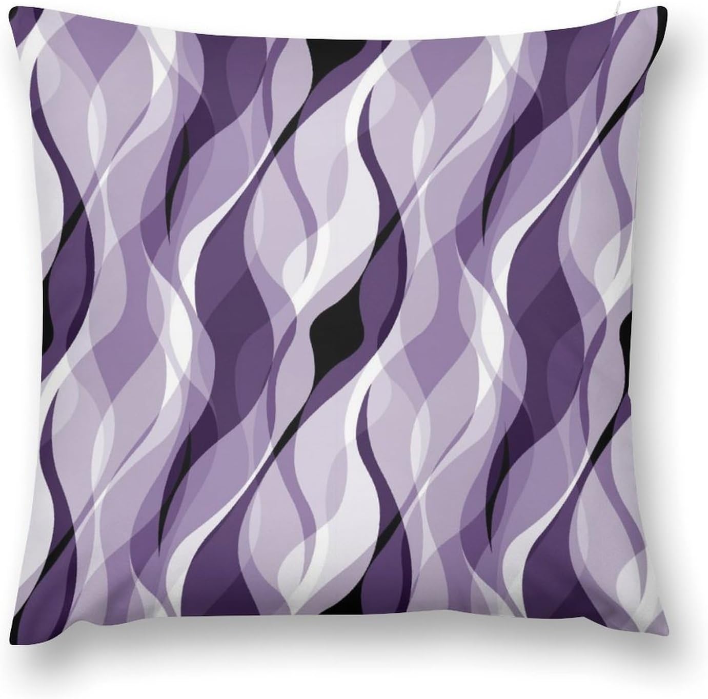 Purple Throw Pillow Covers Modern Abstract Purple and Grey Striped Decorations for Bedroom Living Room Farmhouse Sofa Pillows Bed Couch 12x12 Inch