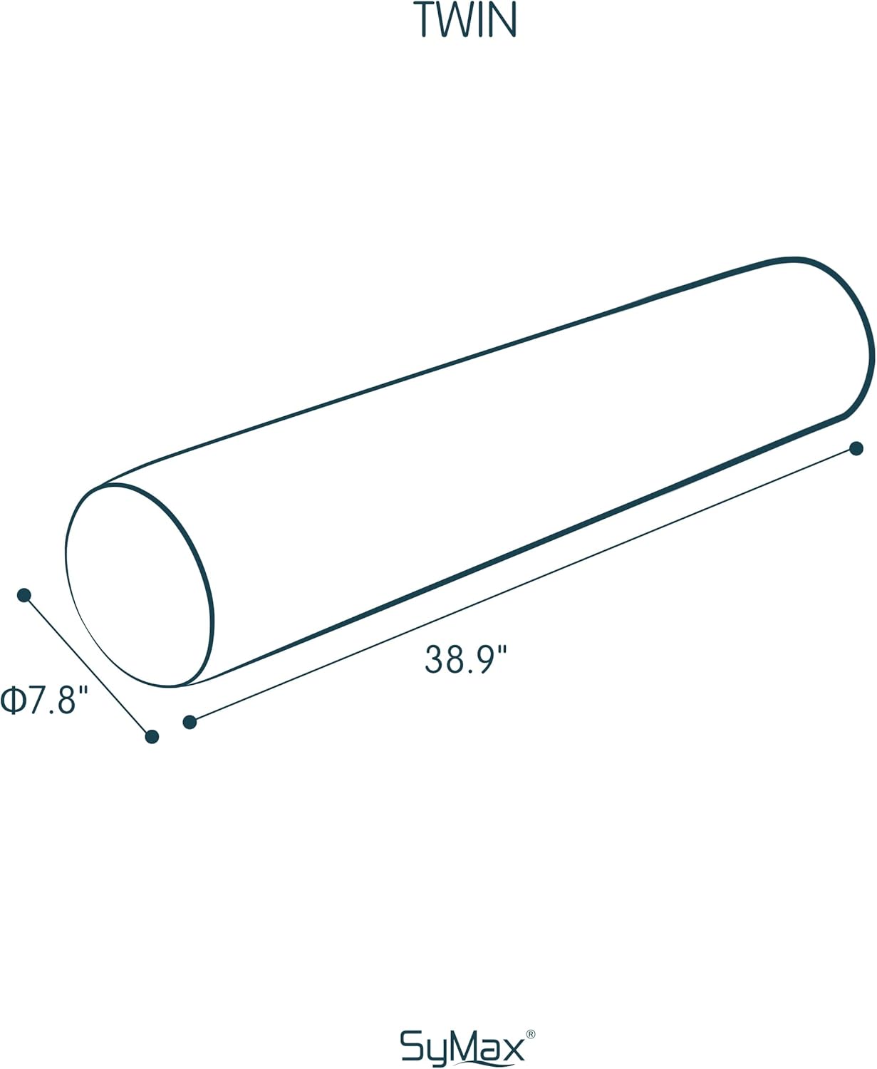 SyMax 7.8"x38" Body Pillow for Twin Bed, Memory Foam Bolster w/Removable Velvet Cover, Headboard Gap Filler Pillow, White