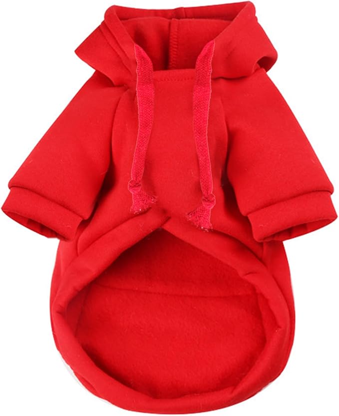 Jecikelon Pet Dog Cold Weather Coat with Pocket Winter Dog Hoodie Warm Puppy Clothes for Small Dogs Chihuahua Clothing (Red, X-Large)