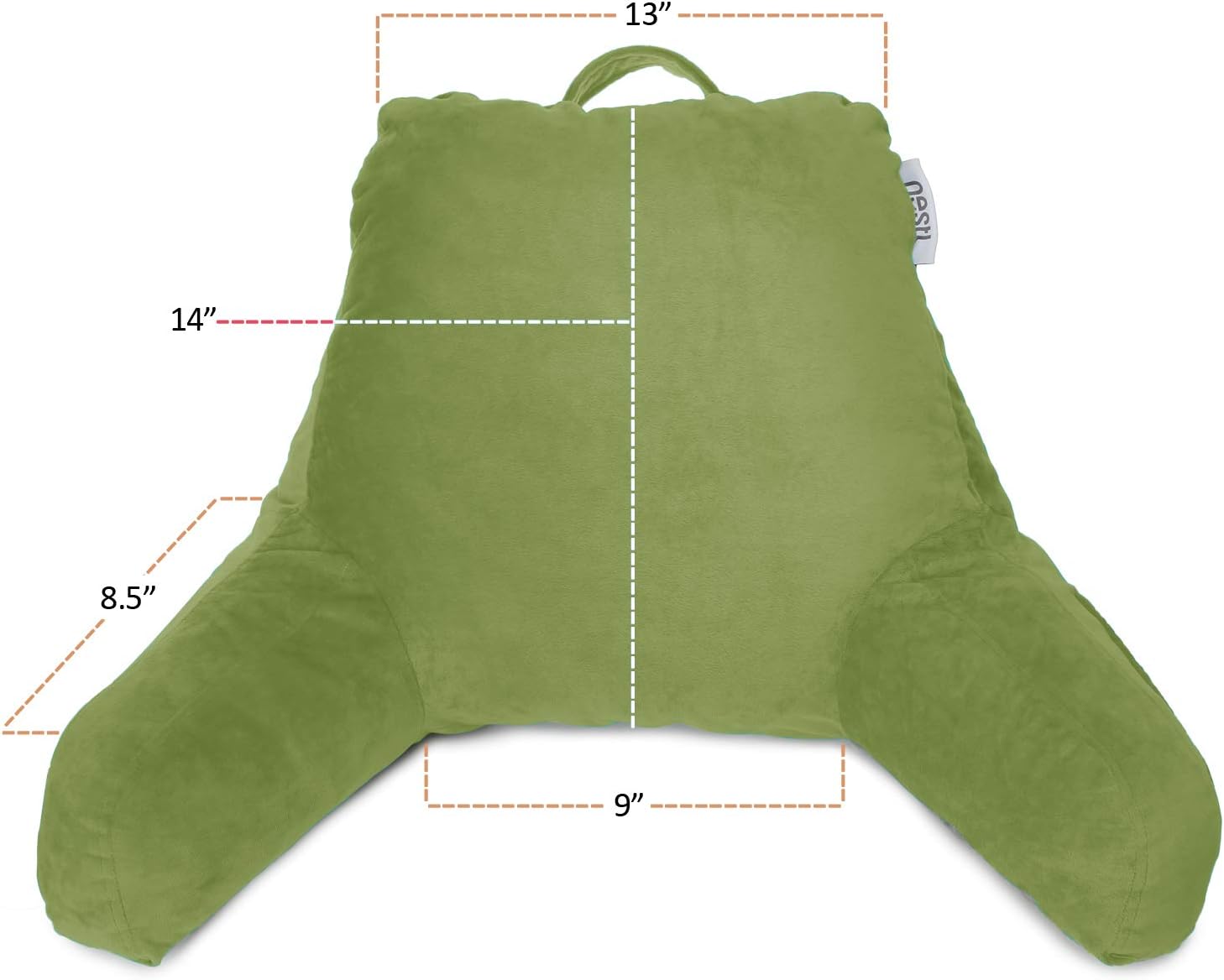 Nestl Reading Pillow for Kids & Teens with Shredded Memory Foam, Backrest Pillows for Reading, Watching, and Gaming, Use on the Couch, Bed, or Floor, Adjustable Support with Washable Cover Calla Green