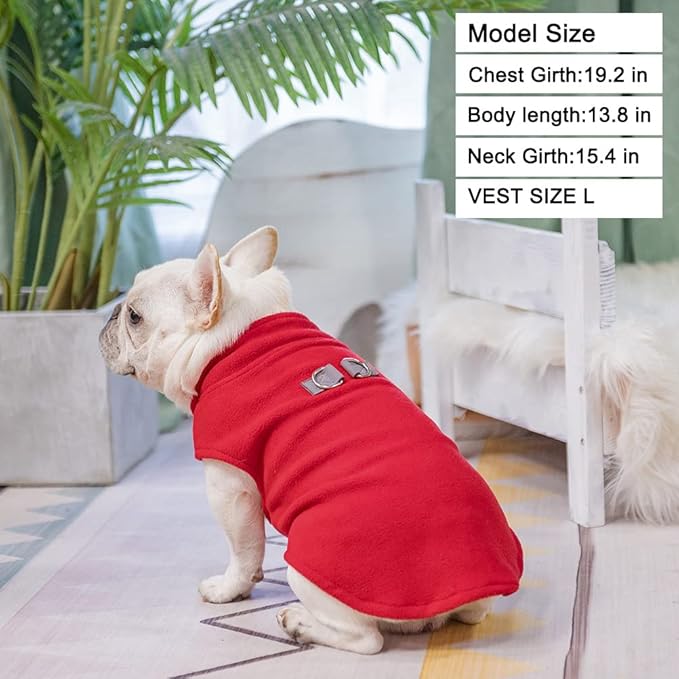 BEAUTYZOO Dog Fleece Vest Sweater Winter Jacket for Small and Medium Dogs with D-Ring Leash Cold Weather Coat Hoodie for XS S M Dogs Boy or Girls