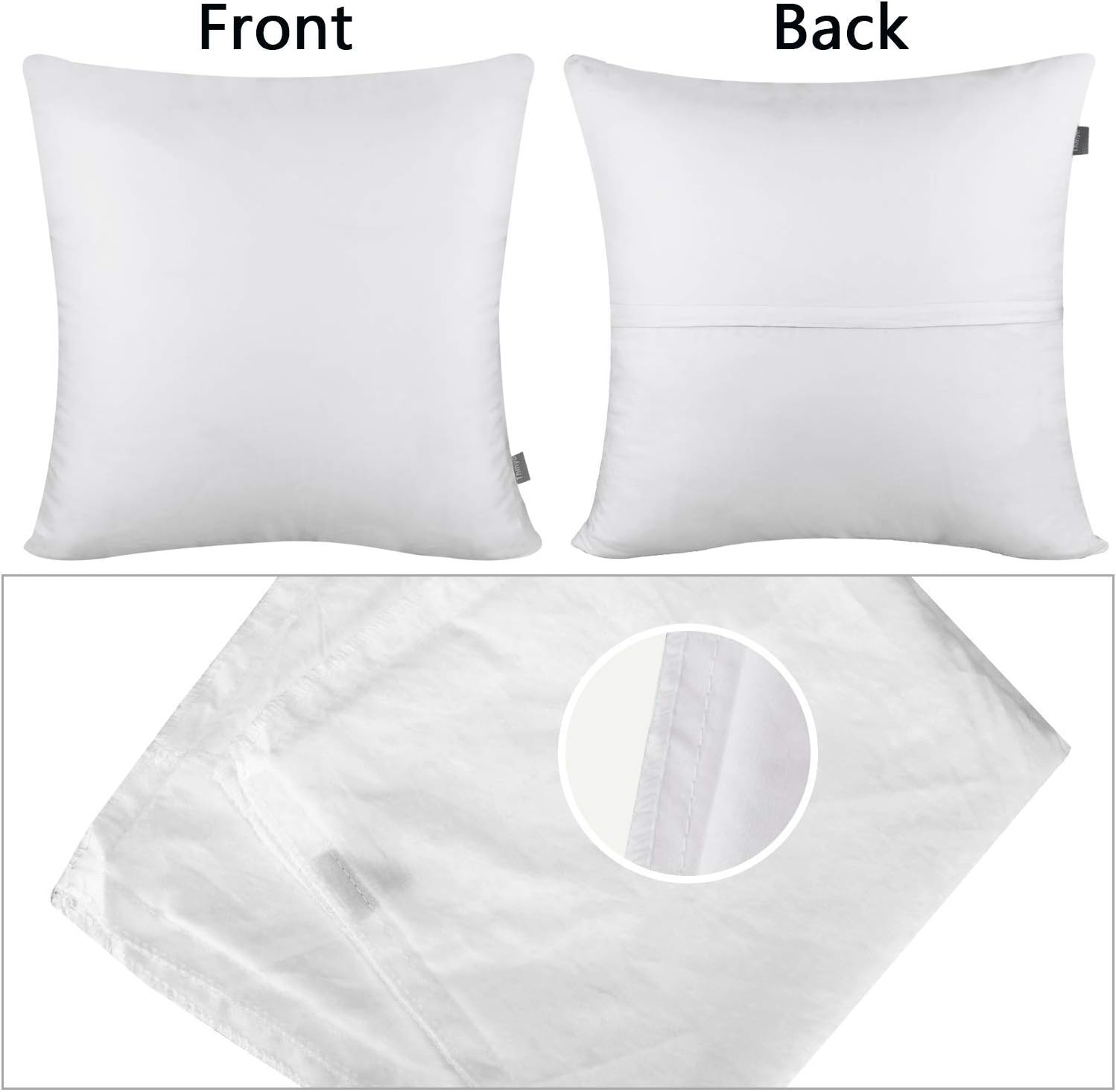 Thmyo 4-Pack 100% Cotton Comfortable Solid Decorative Throw Pillow Case Square Cushion Cover Pillowcase Sublimation Blank Pillow Covers Christmas DIY Throw Pillowcase for Sofa(22x22inch/55x55cm,White)